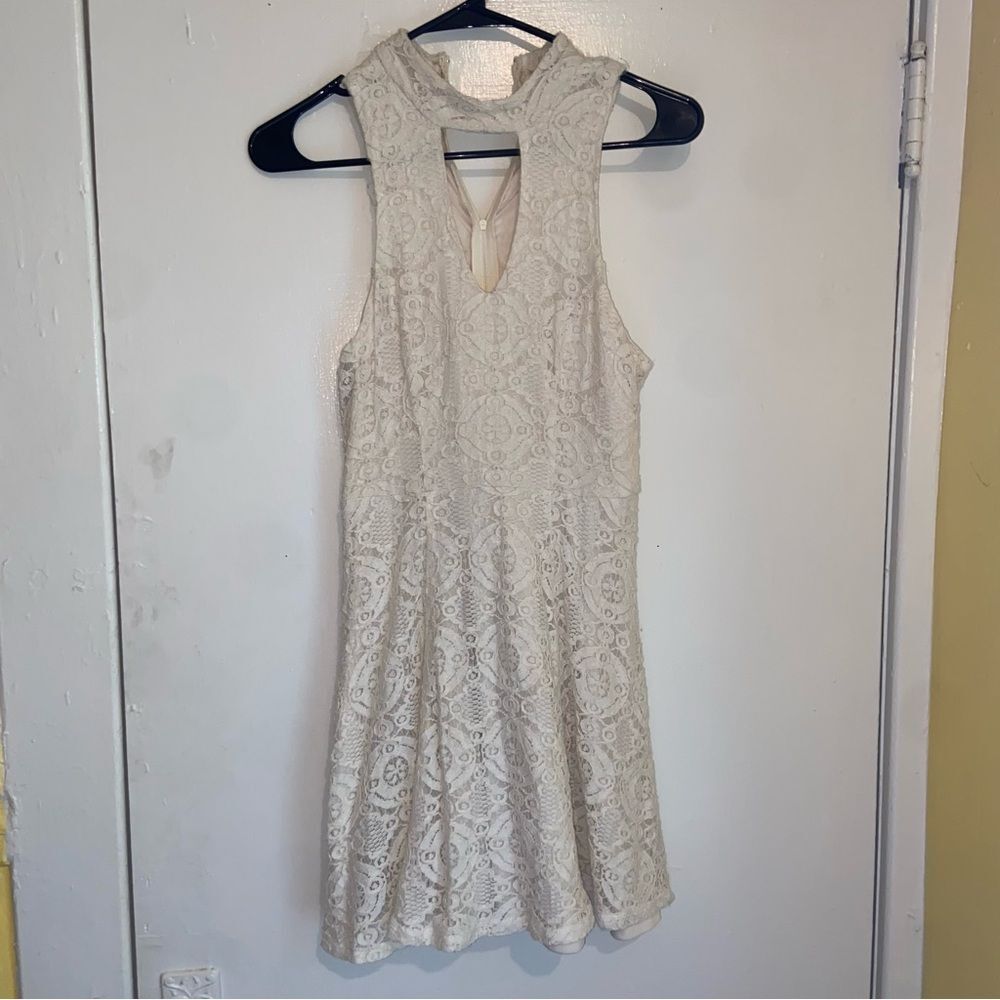 Sequin Hearts Ivory Lace Sleeveless Fit & Flare Dress Size 5